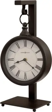 Loman Mantel Clock, Hangable round Analog Dial Roman Numerals with Quartz Moveme