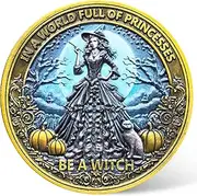 Empowering Witch Challenge Coin – 1.57-inch Motivational Metal Coin with Inspiring Quote & Witch Design, Perfect for Gifting and Personal Reflection ﻿ ﻿