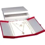 Earring Ring Red Leather Combo Jewelry Gift Box Display