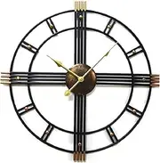 20 Inch Large Simplicity Garden Clock Outdoor Garden Wall Clock Open Face Wrought Iron Waterproof Outdoor Clock Indoor Outdoor Decoration Mute Quartz Wall Clock Outside Clock