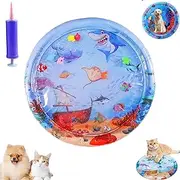 Cat Water Bed Play Mat, Thickened Anti-Scratch Water Mat for Cat, Cooling Ma with Inflator,Thickened Cooling Ma with Inflator,Indoor & Outdoor Summer Fun (Big-A)