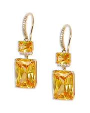 Nadri Macaron Cubic Zirconia Double Drop Earrings in 18K Gold Plated OS