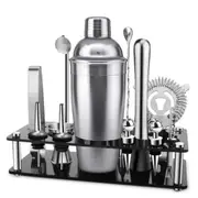 Cocktail Shaker Set with Stand, 13 Pcs Stainless Steel Bartender Kit, Professional Bar Tools for Drink Mixing Home Bar Party Gifts