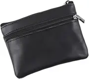 [Minkissy] Driver's License Money Clip Holder Wallet Credit Purses Man Purse for Men Zipper Coin Purse Pocket Purse Black
