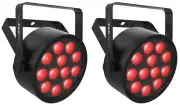 (2) Chauvet DJ SlimPAR T12 ILS RGB LED D-Fi USB DMX Par Stage/Party Wash Lights