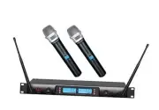 GTD Audio 2x100 Adjustable Channels UHF Wireless Cordless Handheld Microphone