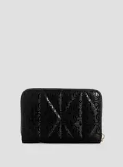 GUESS Black Logo Aldina Medium Zip Around Wallet
