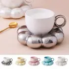 Coffee Cup and Saucer Set Household Tea Cup with 3d Flower Saucer