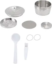 Grcfumo Stainless Steel Coffee Capsule Kit, Multilayer Refillable Coffee Pod, Coffee Spoon Brush Set, Coffee Filter Capsule for EDG DG325