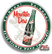 (MTDEW#4) 6" MT DEW ROUND BOTTLE COOLER POP SODA MACHINE DECAL