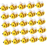 Angoily 25 Pcs Felt Bees Decorations for DIY Crafts Cute Bee Accessories for Clothing Hats Bags and Present for Craft Lovers