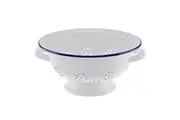 Falcon Enamel Colander White & Blue Rim 24x8cm