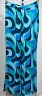 Zara Women XL Safia Flare Blue Teel Boho Pants Hi Rise Tall New NWT Y2 Retro