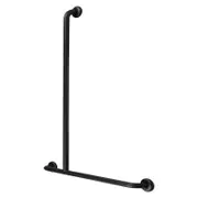 Metlam Australia 1100mm x 700mm Designer Black Offset Left Hand Shower Grab Rail