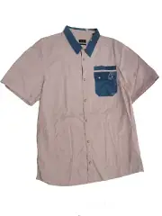 $69 BUFFALO David Bitton men DISTRESSED look striped button down shirt size XL