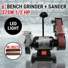6" Bench Grinder Belt Sander 1/2HP 375W 150mm Linisher Sharpener Sanding Grindin