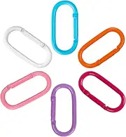 [LIGHUFEIC] 6Pack Track Shape Carabiners Hook Clips Camping Accessories,Versatile Aluminum Key Holder for Outdoor Travel and Daily Use