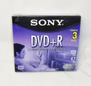 Sony DVD+R 120 Min 1x-4x 4.7 GB 3DPR47L2 3-Pack Blank Media