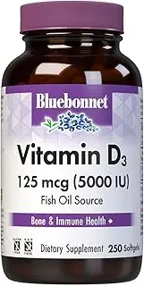Bluebonnet Vitamin D3 5000 IU Softgel, 250 Count