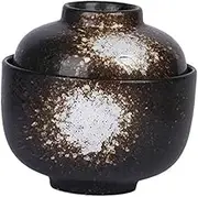 LIFKOME Japanese Style Ceramic Stew Pot Heat Resistant Egg Cup Dessert Bowl for Soup for Family Meals and Special Occasions White Finish