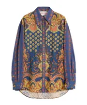 SHIRT IN LINO PAISLEY MEDAGLIONI VOYAGE IMAGINAIRE IT40,IT50,IT44,IT42,IT38,IT48,IT36,IT46 INDACO/Multicolor