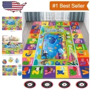 Bright ABC Play Mat for Infants - Large 78.7x59 Kids Rug with Animal Designs