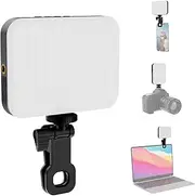 Pocket Video Light Magnetic Fill Light 2500K-9000K Dimmable Video Conference Light for Computer Mobile Phone DSLR Camera Built-in Battery with Clip & Cold Shoe Adapter