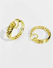 MAYJAI Copper Gold Plated Hollow Out Design Stylish Minimalist Earrings Earrings