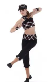 Break It Down Adult Small Jazz-Tap New Dance Costume Cropped Pants, Top, Cuffs