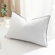 Goose Feather Down Pillow Queen Size Set of 1, Luxury Hotel Bed Pillows, 100%...
