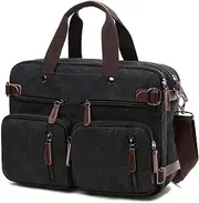 CROCOD 3 in 1 Convertible Laptop Backpack, 17.3 inch Messenger Bag for Men, Work Briefcase Travel Computer Bag for Men Women