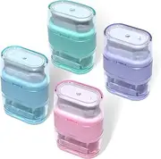 4 Pcs Manual Pencil Sharpener with Eraser, Double Hole Multicolored Sharpener with Eraser for School Office Home Supplies Back to School Supplies Classroom Rewards and Birthday Party Favors