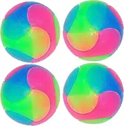 4 pcs Large Light Up Dog Balls Flashing Elastic Ball Bouncy Glow in The Dark Interactive Jumpin
