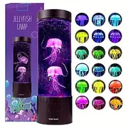 Jellyfish Lava Lamp 7 Color Changing Mood Lamps Aquarium Artificial Tank With Moving Fish Sensory Room