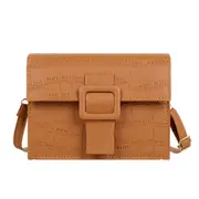 Fashion PU Leather Shoulder Envelope Totes Women Solid Stone Pattern Daily Street Messenger Bag Square Handbags Commuter Trunk