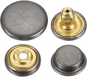 uxcell 60 Sets Press-Stud Cap Buttons 15mm Metal Snap Fastener Alloy Sew-on Snap Buttons for Bag Leather Marine Boat Canvas, Gun