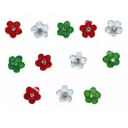 Rhinestone Center Petals Christmas Palette Shelly's Buttons Flowers Craft Scrap