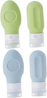 HONMEET 4Pcs Leak Silicone Travel Bottles Empty Toiletries Containers for Shampoo Lotion Durable Clean Design for Travel Daily Use