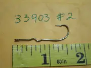 200 PCS. MUSTAD 33903 EXTRA LONG SPROAT KINK SHANK #2 HOOKS, BRONZE