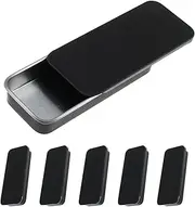 MEETOOT 6PCS 80x34x10mm Empty Hinged Canister Black Metal Box Container Mini Portable Rectangular Container Organiser Suitable for Storage and Organisation Cosmetics Jewellery Herbs Craft