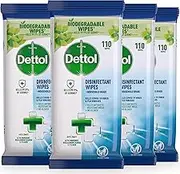 Dettol Biodegradable Antibacterial Disinfectant Surface Cleaning Wipes Fresh, 440s (2 x 220s)