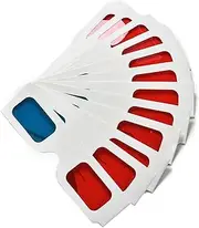 12Pcs 3D Paper Glasses Red and Blue Frame Anaglyph Paper Cardboard 3D Virtual Video View 3D Video Glass for Movies TV Internet Images