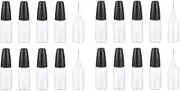 Mellisso 20Pcs Precision Tip Applicator Bottles, 10Ml/0.34Oz Dispensing Needle Bottle PET Empty Glue Bottle with Sealing Cap Easy to Use