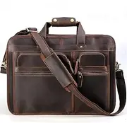 [HAMKVBPR] Mens Briefcase Retro Leather Briefcase for Men Laptop Bag Business Travel Messenger Bag for Men Large Tote Messenger Bag for Work Business