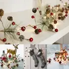 Christmas Xmas Pine Cones Garland Wreath Battery Operated LED String Light Props