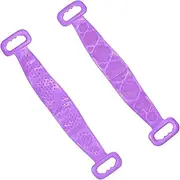NUZAMAS Silicone Back Scrubber Silicone Body Scrubber 23.6 Inches Long Scrubby Buddy Bath Body Brush Exfoliating Body Scrubber with Handle for Men Women Shower Purple