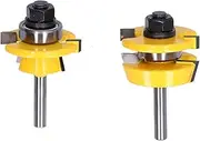 2Pcs Pattern Flush Trim Router Bit Set,Shank Pattern Flush Trim Router Bit Set,Router Bit 1/4in Shank Flush Trim Drilling Cutting Tool Set Kit for Woodworking