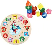 ERINGOGO 1Set Wooden Digital Clock for Shape Matching Cognition Educational Block Building for Cognitive Development for Early Learning Activities