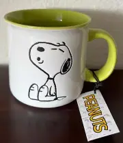 Peanuts Snoopy Howling Light Green & White 21 oz Mug NWT!