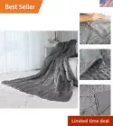 Luxury Reversible Weighted Blanket - 15lbs All-Season Comfort in Grey 60''x80''